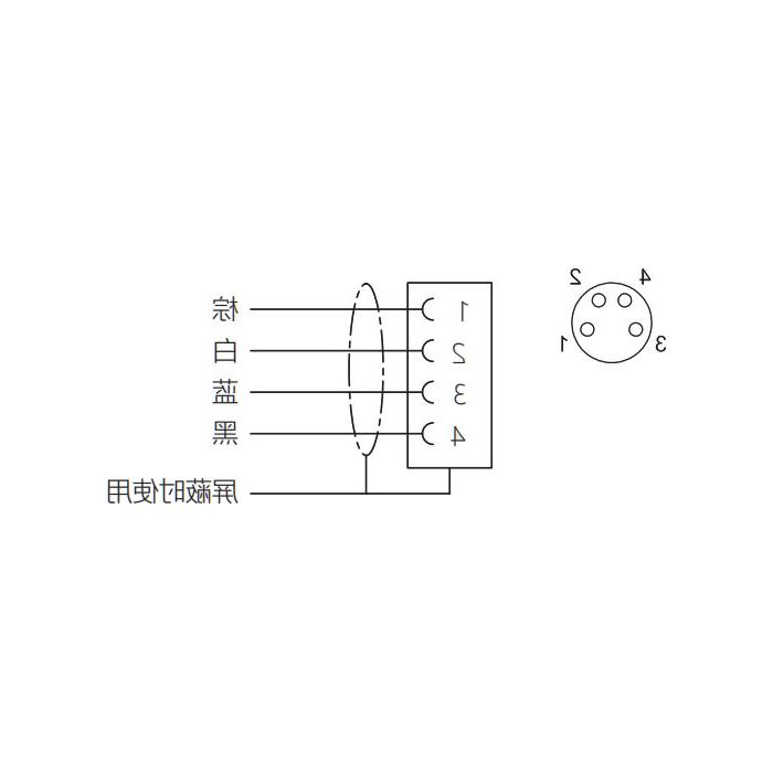 M8 4-PIN, female 90°, single-end precast PUR flexible cable, shielded, black sheathed, 63S145-XXX